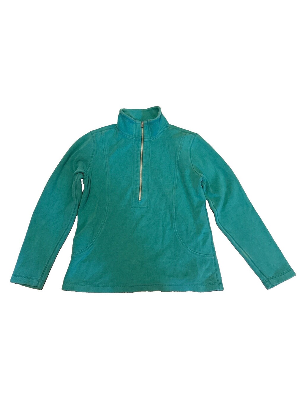 Tommy Bahama Aruba Women's M Medium Half Zip Sweatshirt Teal Aqua Cotton Blend